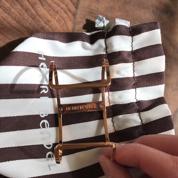 Henri Bendel Luxe Pave Deco Bar Harness Cuff in Rose Gold and Black - Picture 3 of 5